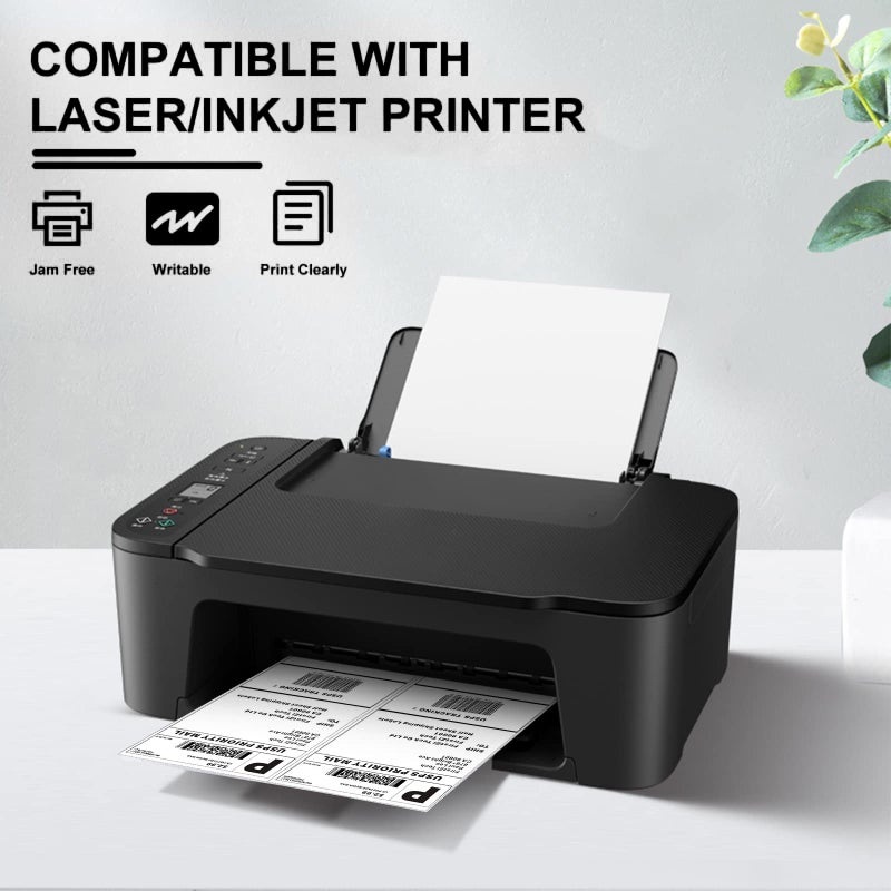 LabelMore 8.5'' x 5.5'' Half Sheet Self Adhesive Shipping Labels for Laser & Inkjet Printers - Rounded Corner - 1000 Labels - Shipping Labels 2 Per Sheet - Image 3